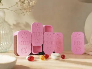 Pill Organizer box with Dual Lid & Removable Pods