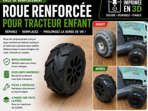 Roue renforcée pour tracteur enfant à pousser