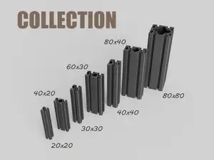 Aluminium profile extrusion collection STL STEP