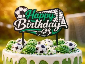 Cake Topper - Soccer Happy Birthday