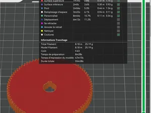 Engrenage 80 dents Module 1 20° (Gear 60 tooth)