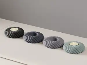 led candle holder. Coiled rope Tealight stand.