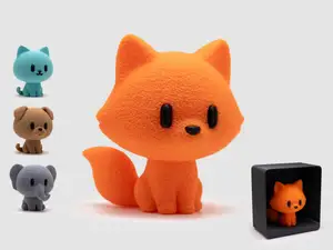 Fox Figurine & Stand | No AMS | Fuzzy Skin