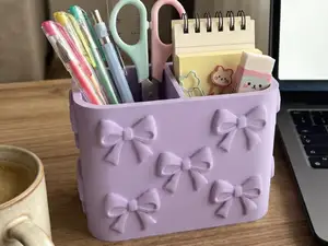 Bow Desk Organizer | Aesthetic Stationery Holder