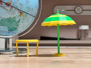 Mini Beach Umbrella With Built-in Table