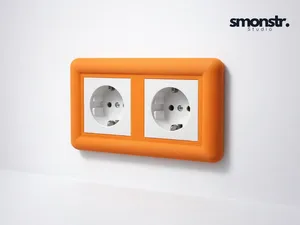 Retro Double Outlet Frame for Gira 55