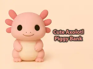 Cute Axolotl Piggy Bank