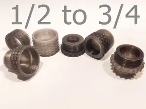 1/2 to 3/4 pipe thread adapters and couplers