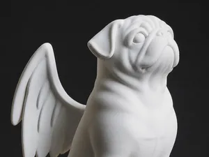 Chubby Angel Pug Statue