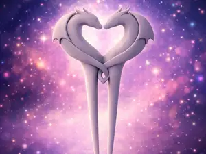 Dragon Heart Hair Clip  Fermaglio 2 Draghi a Cuore