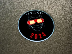 Solar Eclipse 2024 Cat Coaster