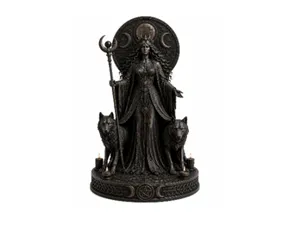 Hecate Goddess Statue – Triple Moon, Wolves