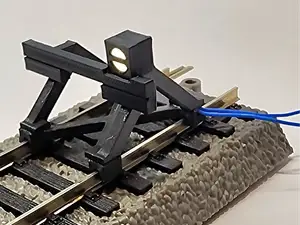 Railway buffer with lighted sign , H0 scale