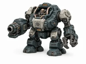 Grimdark Space Dwarf Armored Exosuit- Sci-Fi Mech