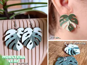 Monstera Blatt Ohrringe