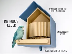 Tiny house bird parrot feeder