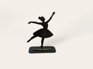 Dancing girl with one leg raised stand silhouette