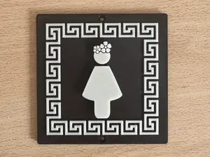 Women's Restroom Sign - Ladies' Toilet Door Plate