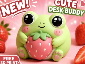 Strawberry Blob Frog – Cute Desk Buddy