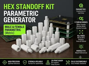 Parametric Hex Standoff & Spacer Generator
