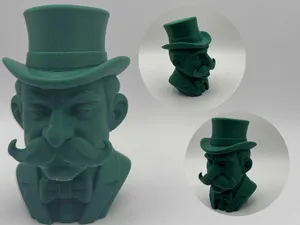 Aristocrat Bust – Mustached Gentleman with Top Hat