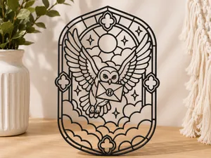 Owl Stained-Glass Suncatcher Frame