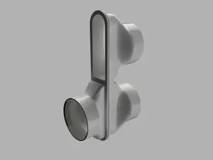 AC double hose flanged exit connector 150 mm
