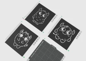 Cute Monster Stencils – Set of 3 – Templates