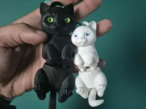 Articulated Cat Keychain - Glass Eyes Optional