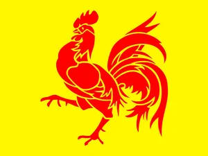 Coq Wallon Drapeau Belge Articulé - Articulated