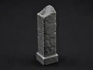 Broken large stone column - DND Miniature Terrain