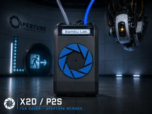 X2D / P2S Fan Cover - Aperture Science Portal