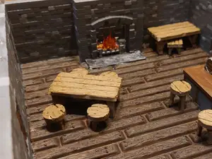 DnD Table, Rectangle Table with chairs - D&D Scene