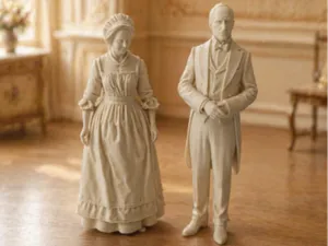 Victorian Maid & Butler – Miniature Figures Set