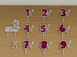 Butterfly birthday - numbers, napkin holder