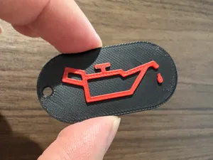 油圧警告灯キータグ Engine Oil Pressure Light Keychain