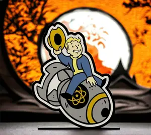 Vault Boy Nuke Riding LED Lamp