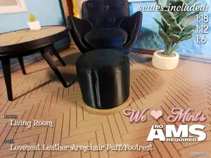 WLM - Loveseat Leather Armchair Puff Footrest