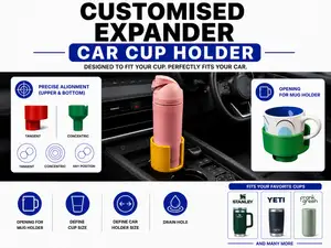 Customised Car Cup Holder Expander - Fits All Cars