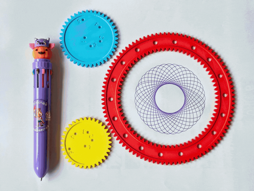 Numbered Spirograph Drawing Template – Easy Grip