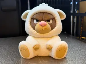 Grimmiger Bär im Schafkostüm