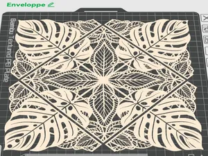 Enveloppe sur tulle - Monstera