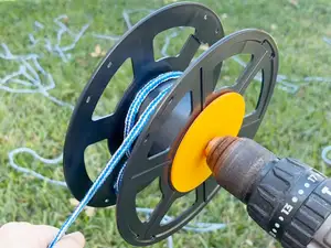 Drill Driven Rope / Cord Winder Reuse Empty Spools