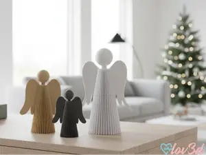 Modern Fluted Angel Decor (tealight compatible)