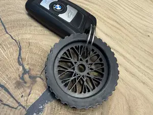 Dirtbike wheel keychain