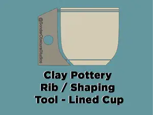 Clay Pottery Rib - Lined Cup / Bowl