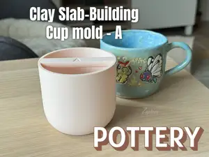 Clay slab building cup mold - A