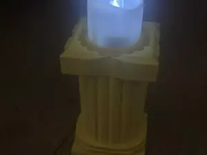Greek style column teal light holder