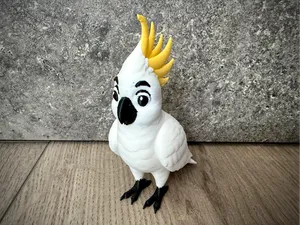 Yellow Crested Cockatoo Happy Cute Bird figurine