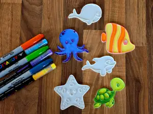 Cute Sea Animals DIY Coloring Craft Pack Set